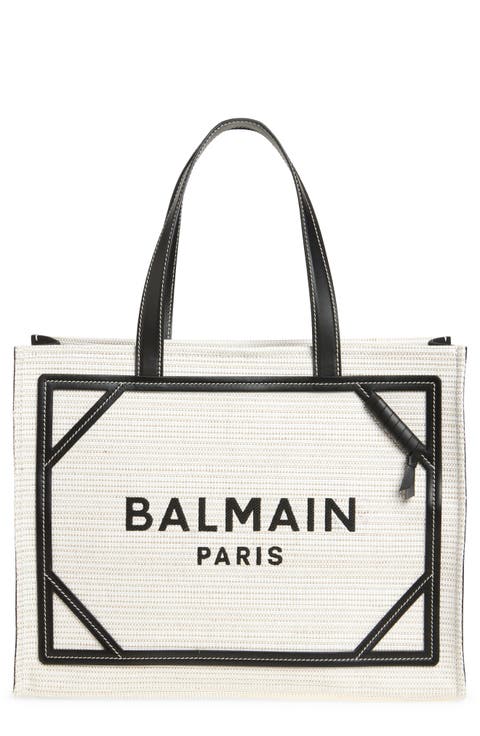 Medium B-Army Raffia Shopper Tote