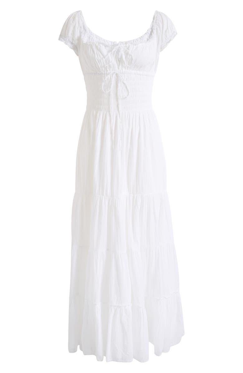 Lipsy Crochet Ruffle Hem Maxi Dress, Alternate, color, White