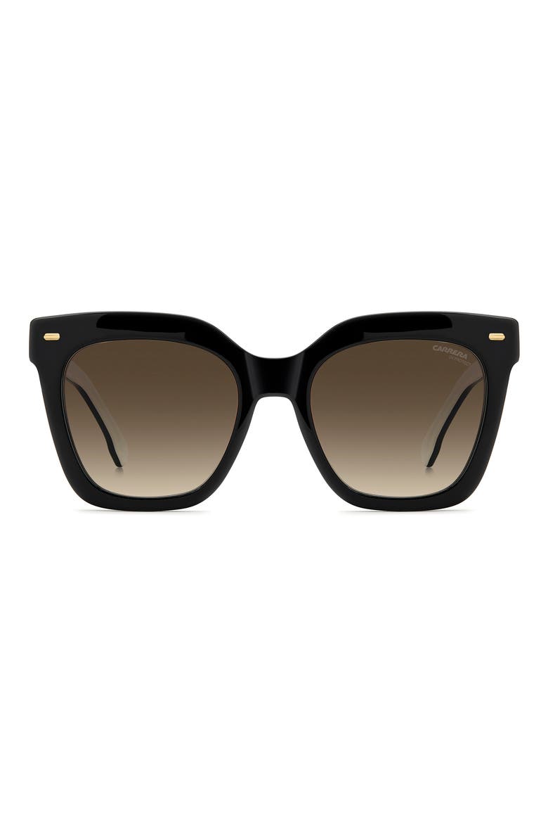 52mm Gradient Rectangular Sunglasses, Main, color, BLACK/ WHITE/ BROWN SF