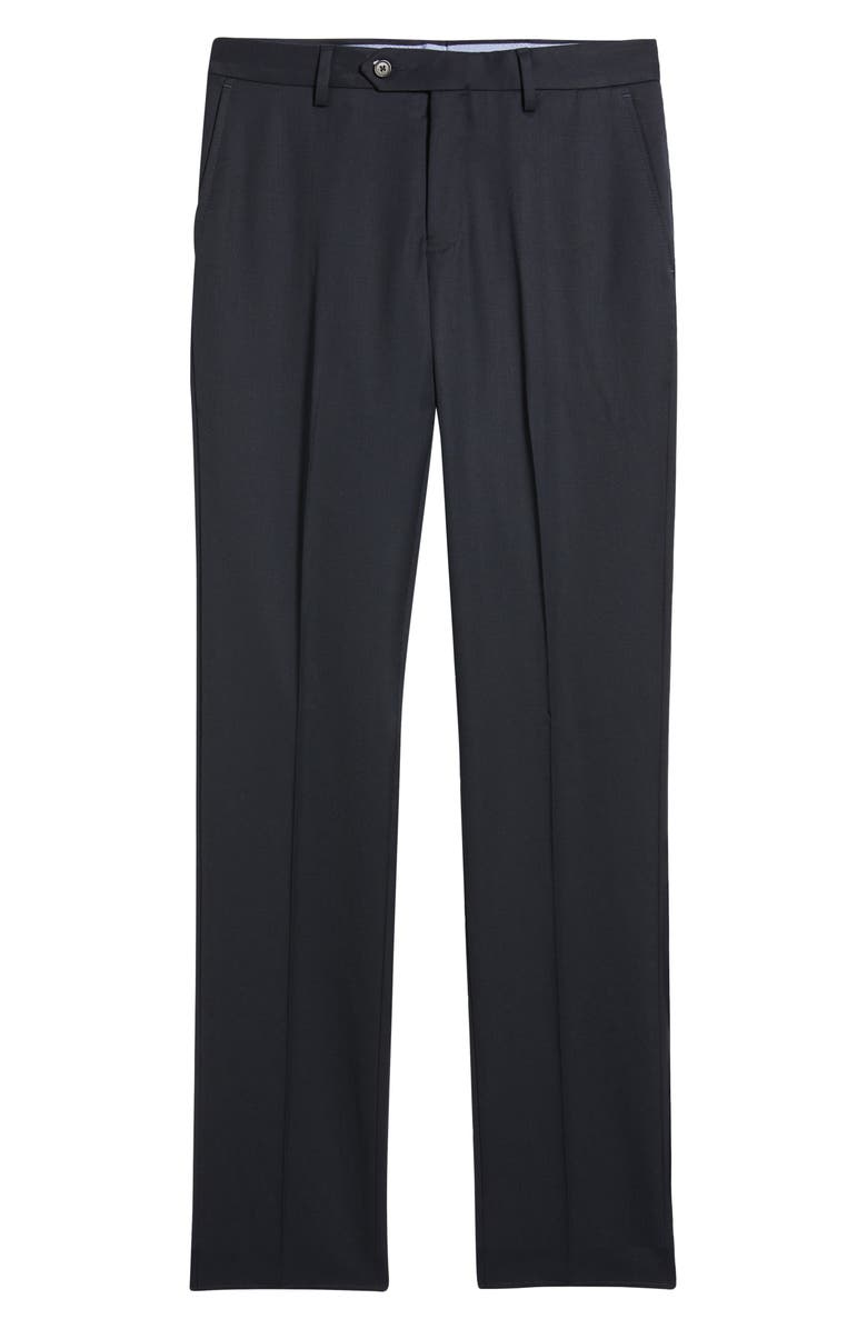 Berle Slim Fit Flat Front Navy Super 100s Wool Dress Pants, Alternate, color, Navy