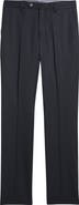 Berle Slim Fit Flat Front Navy Super 100s Wool Dress Pants