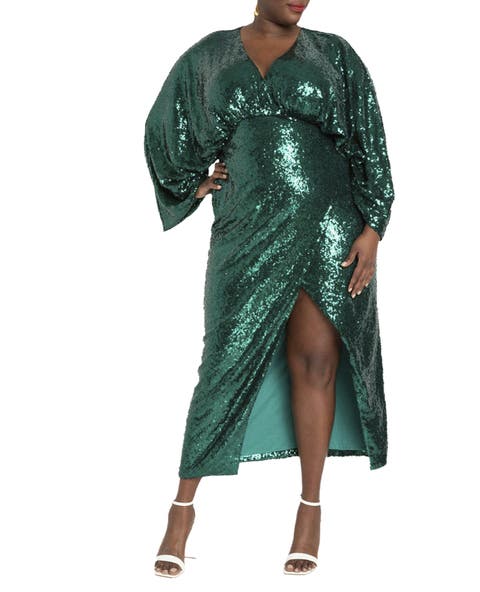 Dolman Sleeve Sequin Dress