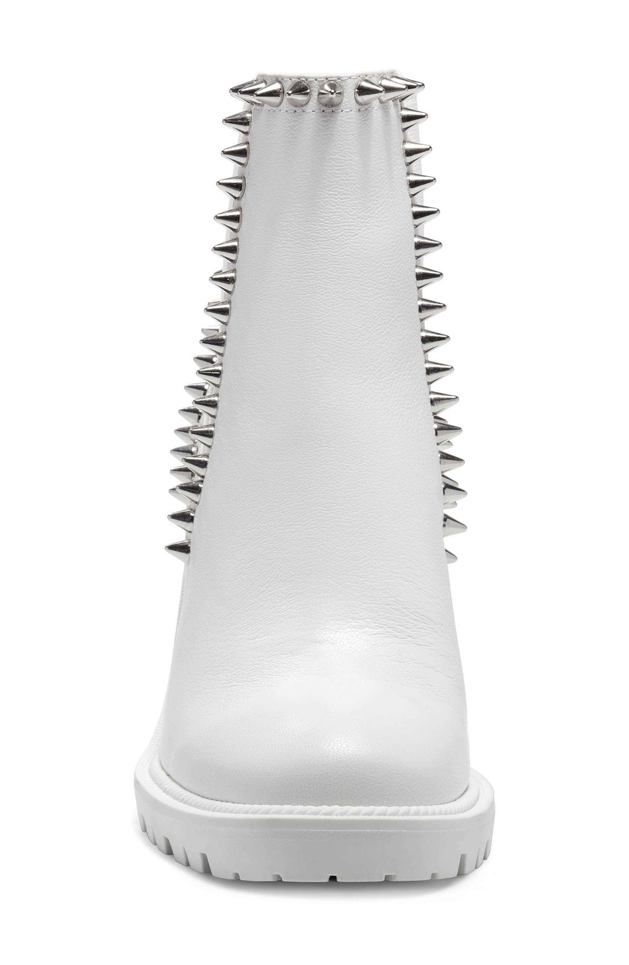 Demmie Studded Block Heel Bootie, Alternate, color, BRIGHT WHITE