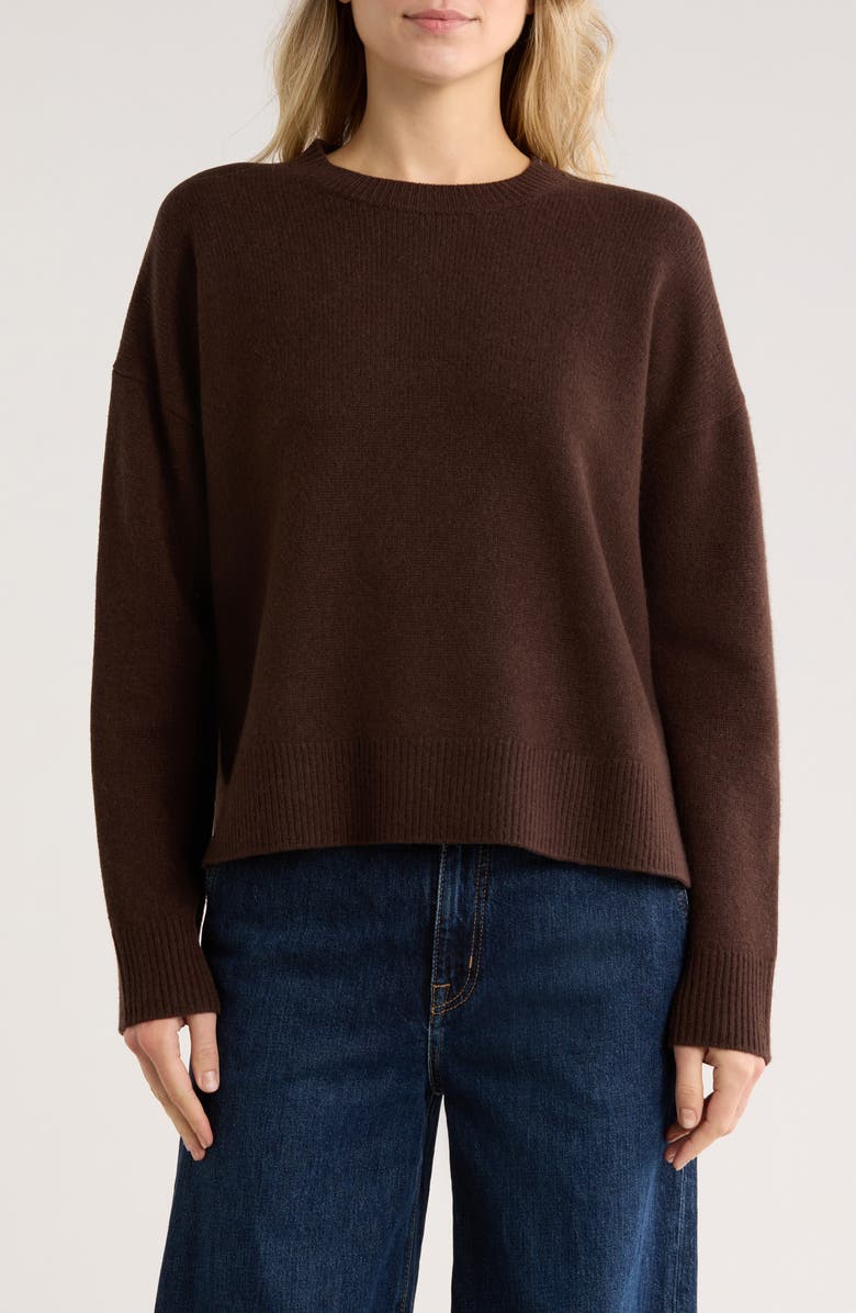 Nordstrom Wool & Cashmere Blend Sweater, Main, color, Brown Coffee