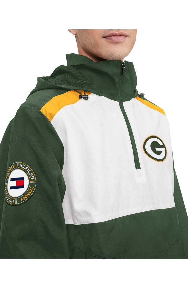 Tommy Hilfiger Men's Tommy Hilfiger Green/White Green Bay Packers Carter Half-Zip Hooded Top, Alternate, color, Green