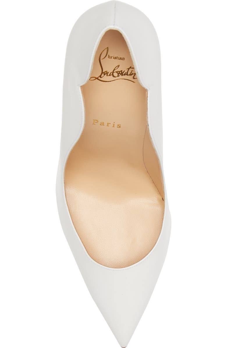 Christian Louboutin Hot Chick Scallop Pointed Toe Pump, Alternate, color, W222 Bianco