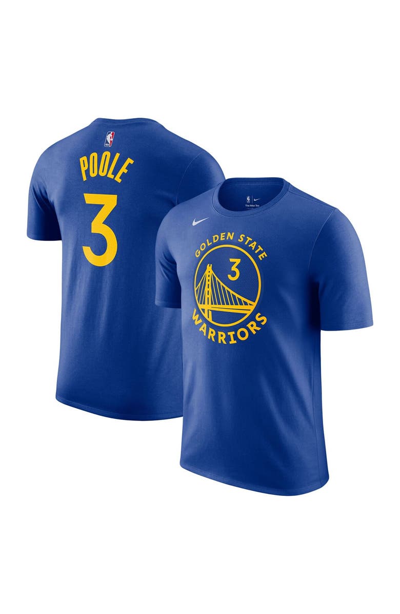 Nike Men's Nike Jordan Poole Royal Golden State Warriors Icon 2022/23 Name & Number T-Shirt, Main, color, 