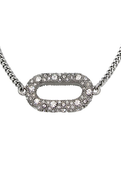 Allsaints Pavé Oval Curb Chain Slider Bracelet In Gray