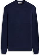 Bugatchi Mixed Stitch Cotton Crewneck Sweater