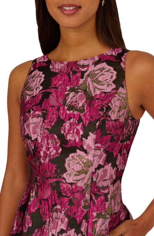 Adrianna Papell Jacquard Envelope Short Dress In Multi