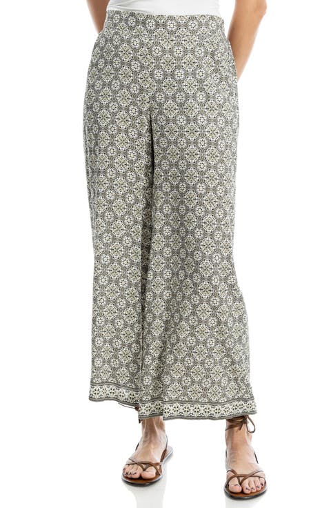 Wide Leg Pull-On Crop Pants