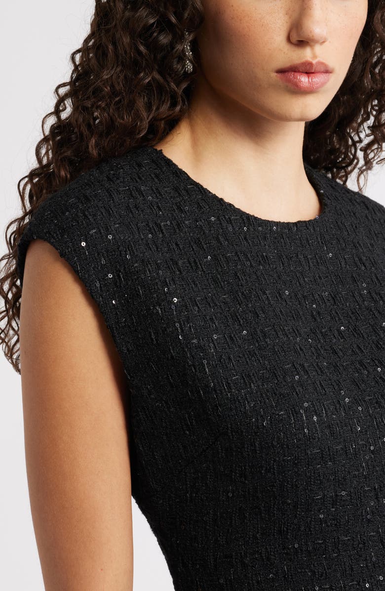 Nordstrom Bouclé Minidress, Alternate, color, Black