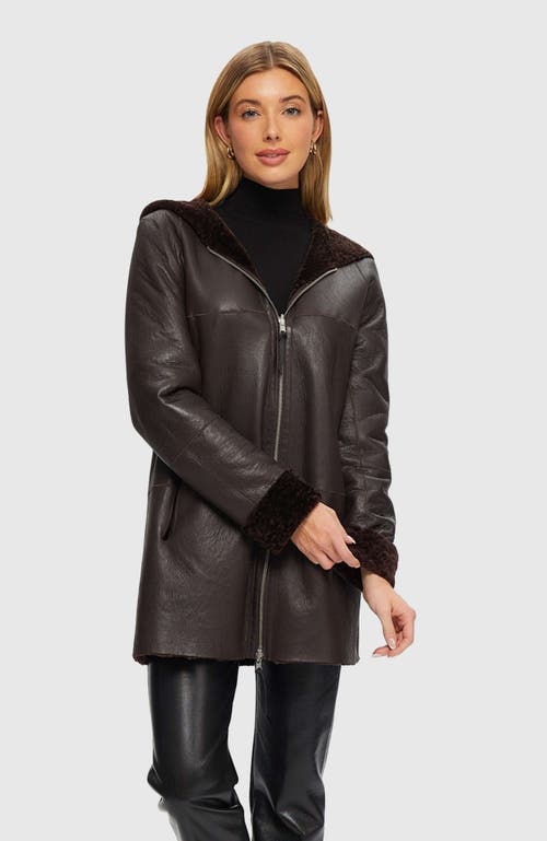 Gorski Reversible Textured Shearling Lamb Parka In Brown