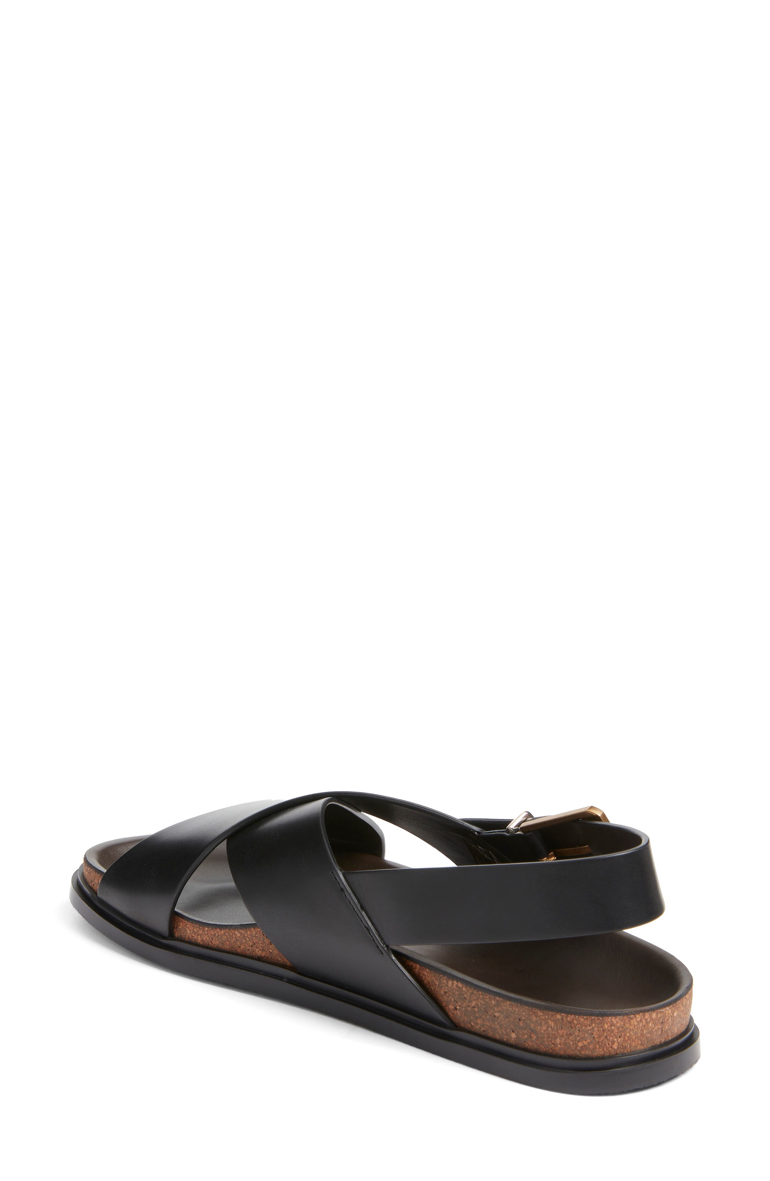 The Row Buckle Crisscross Sandal, Alternate, color, Black