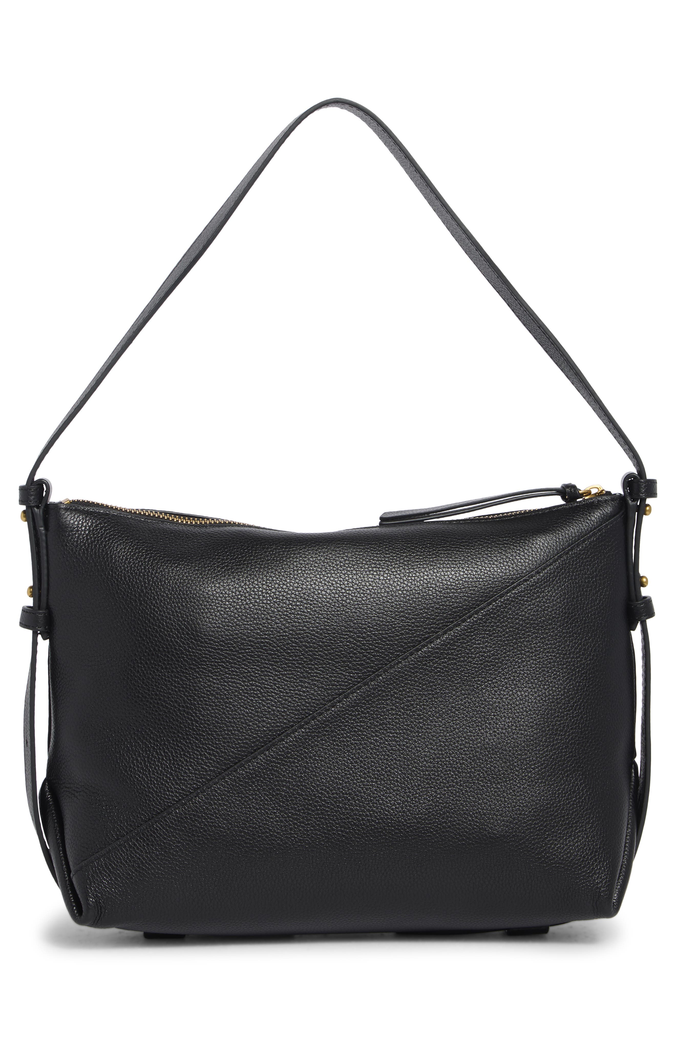 rag & bone Fulton Leather Shoulder Bag, Alternate, color, Black