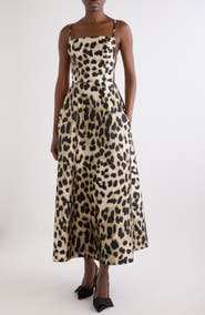 Givenchy Sliced Leopard Jacquard Volume Dress