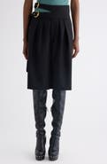 Chloé Buckle Keyhole High Waist Wool Shorts