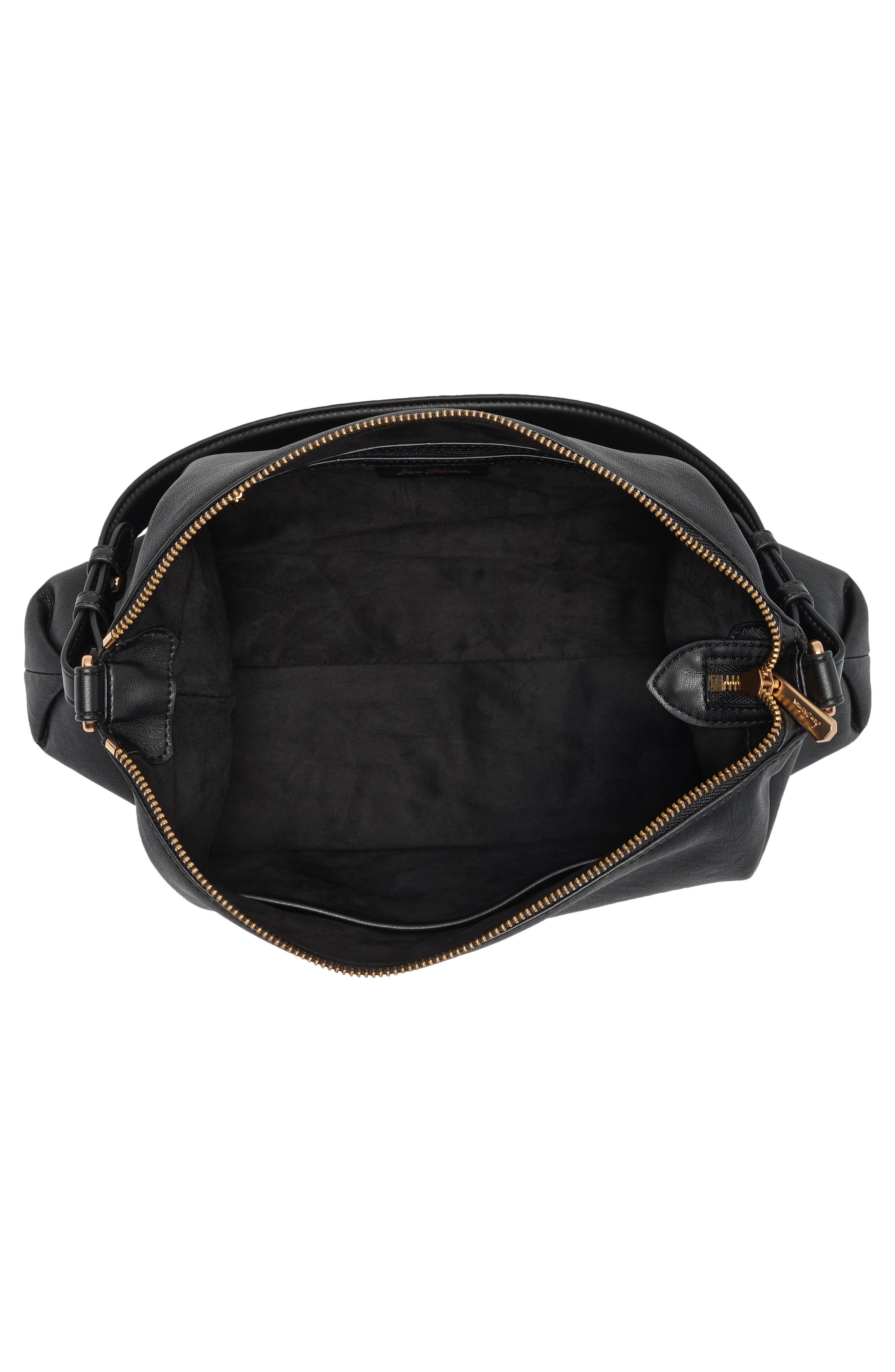 Marilyn Leather Shoulder Bag, Alternate, color, BLACK
