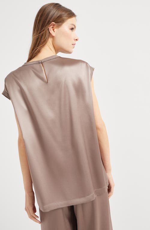 Brunello Cucinelli Lightweight Cashmere And Silk Sweater With Lurex Inserts In Brown