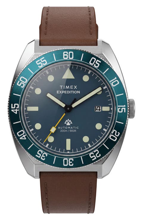 Expedition Pioneer Automatic Leather Strap Watch