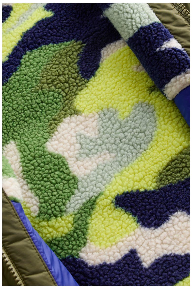 Kids' Quilted Waterproof Reversible Hooded Jacket, Alternate, color, GREEN CHECK/GREEN CAMO