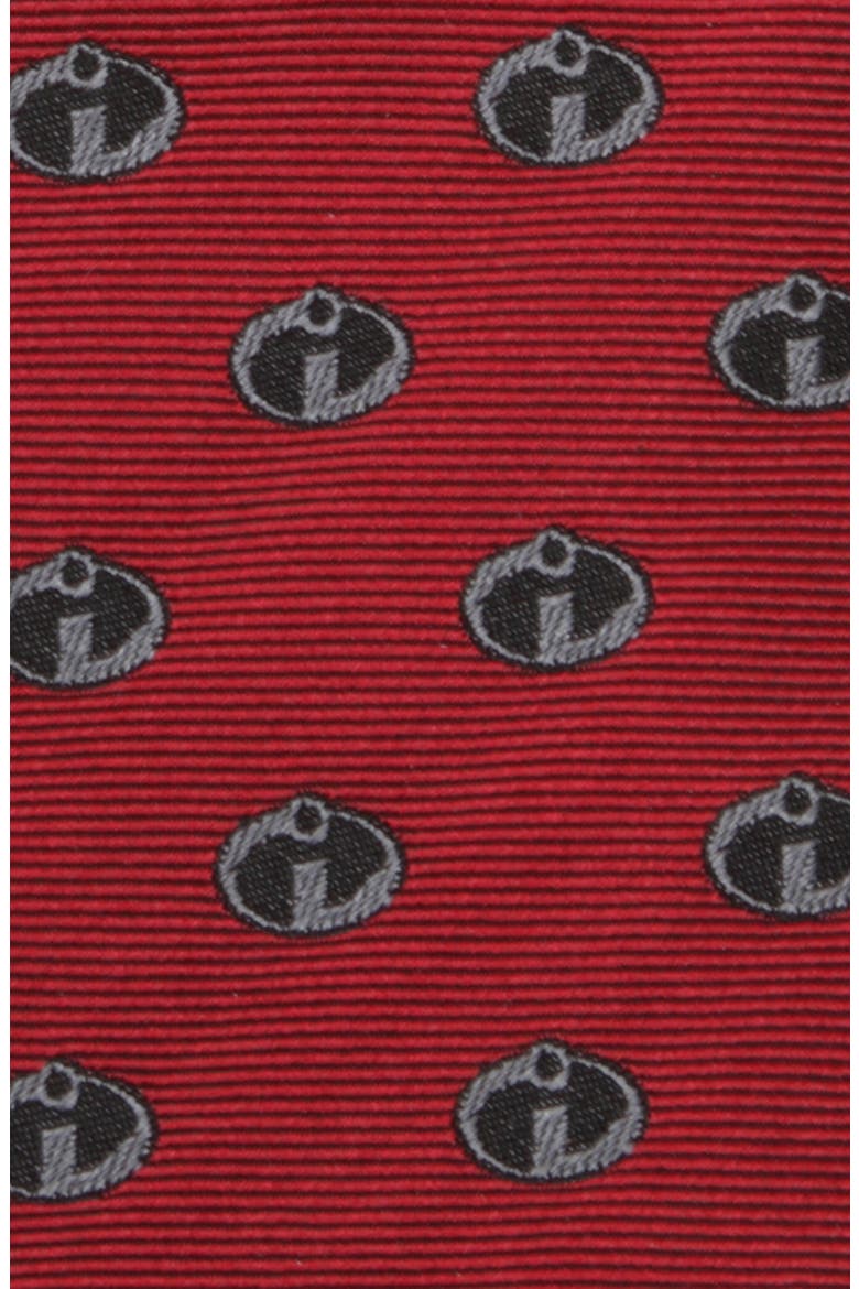 The Incredibles Logo Red Silk Tie, Alternate, color, RED