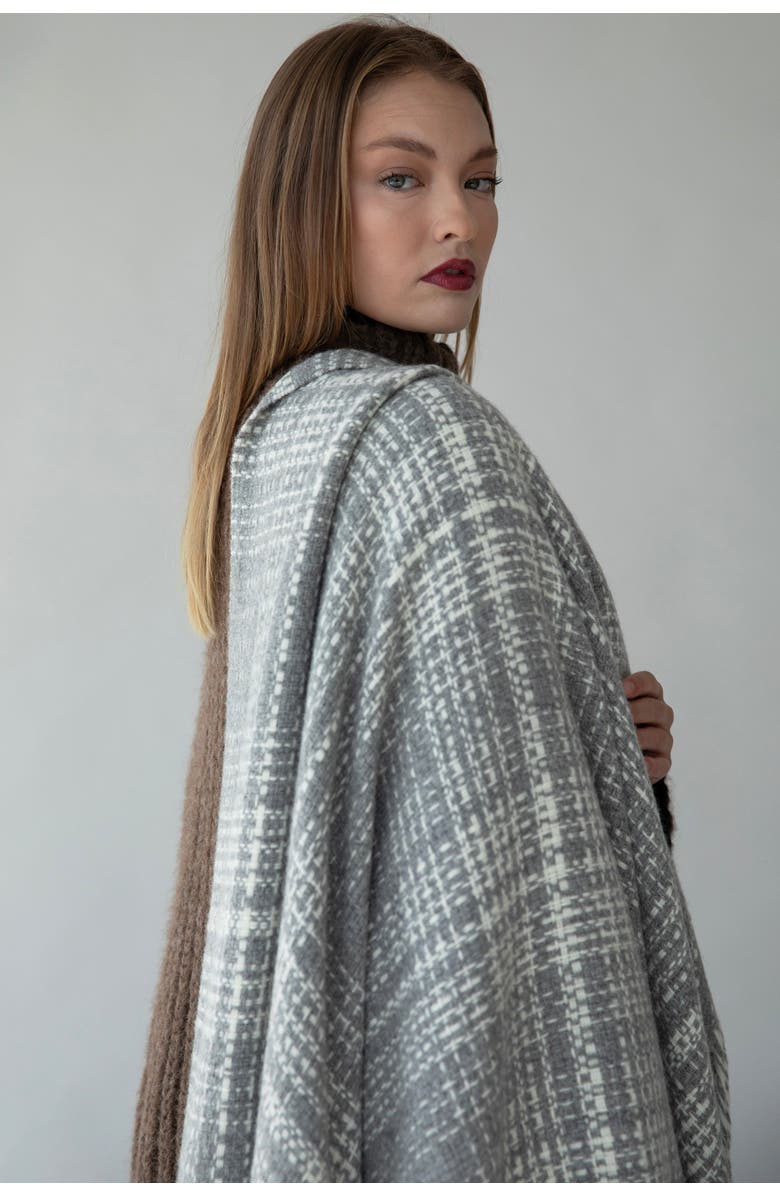 SSKEIN Rustic Plaid Throw, Alternate, color, Grey