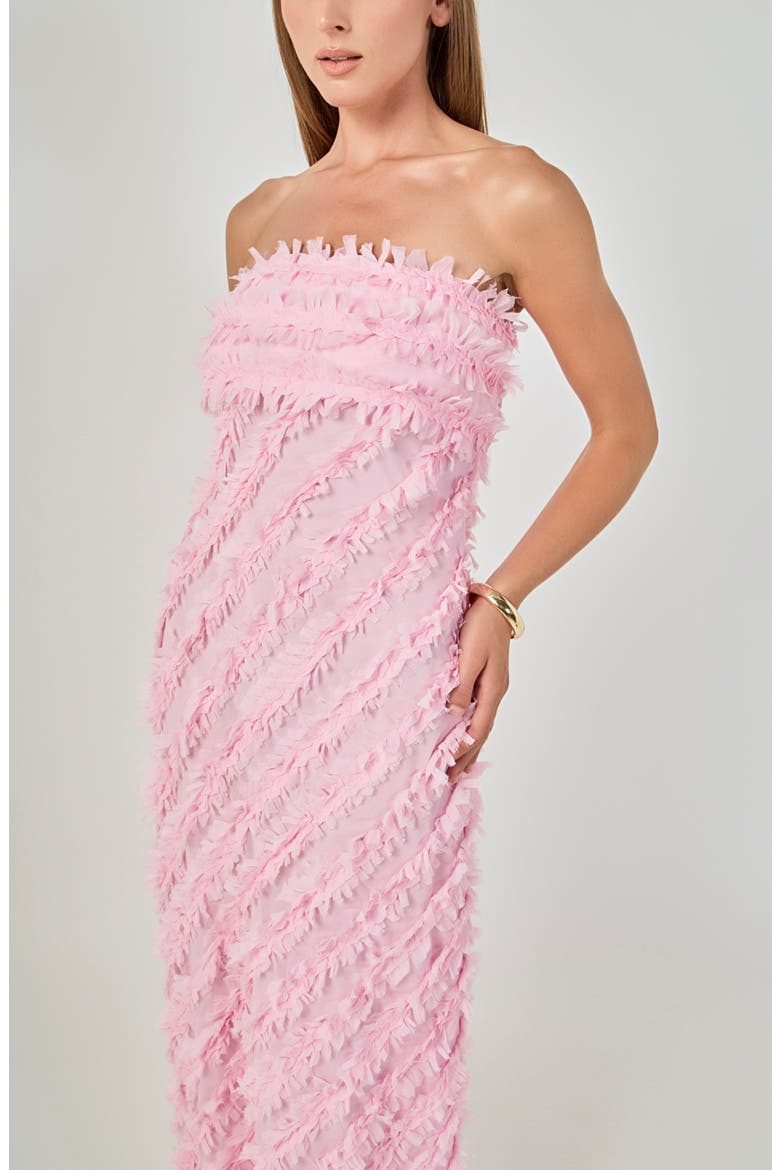 Strapless Ruffled Maxi Dress, Alternate, color, PINK