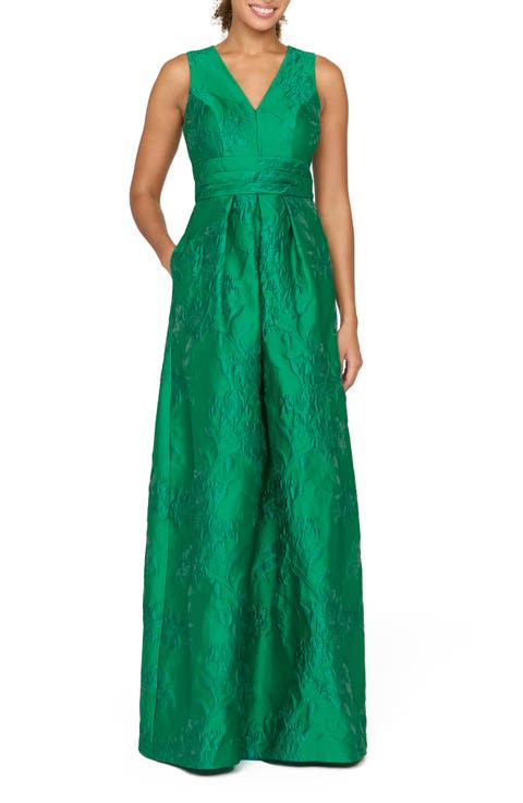Mariah Floral Jacquard Gown