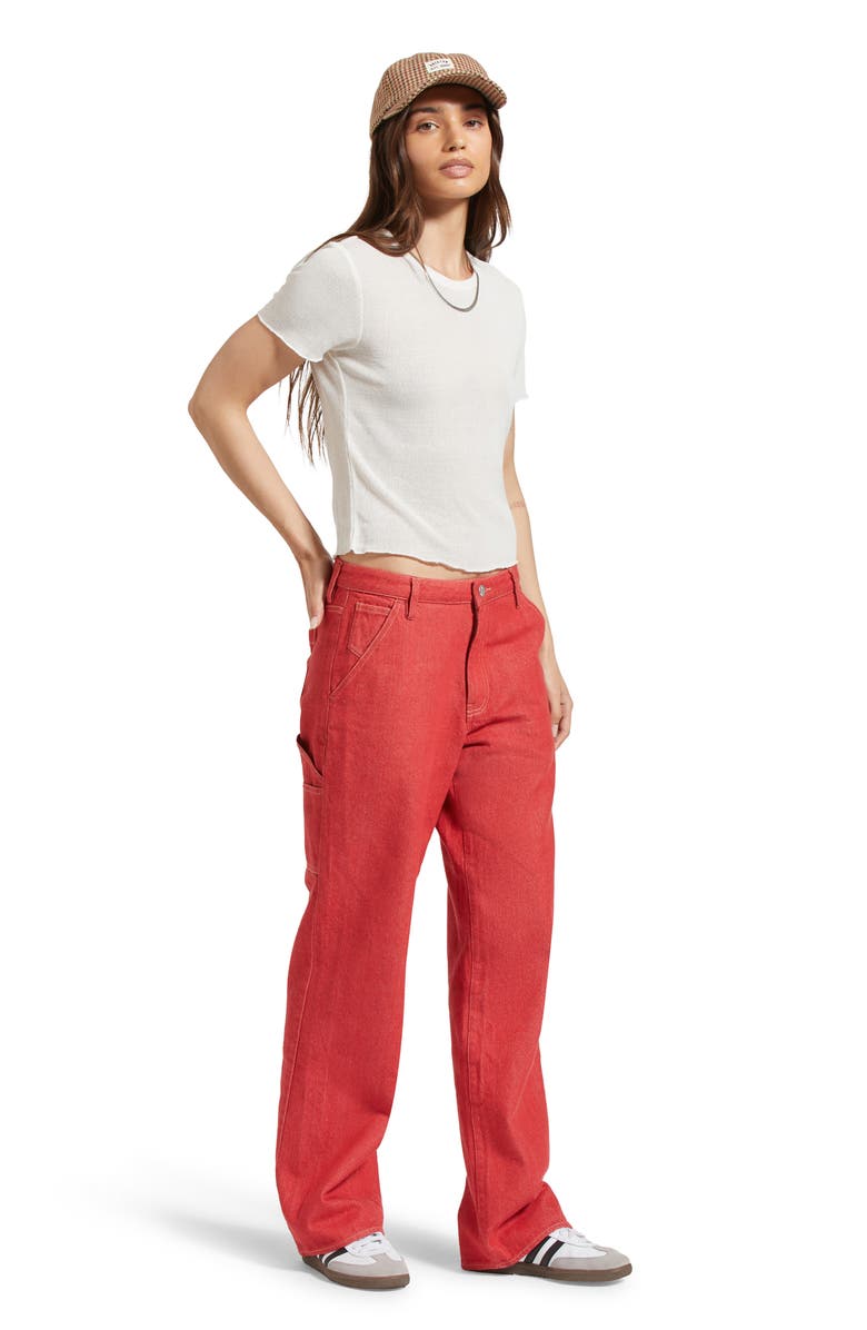 Brixton Semisheer Knit Short Sleeve Top, Alternate, color, Off White