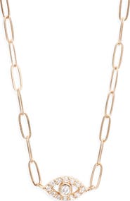 Anzie Classique Pavé Diamond Evil Eye Pendant Necklace