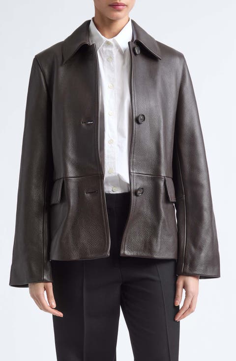 Grained Leather Jacket