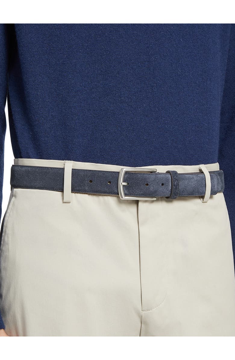 ZEGNA Suede Belt, Alternate, color, Quartz Blue