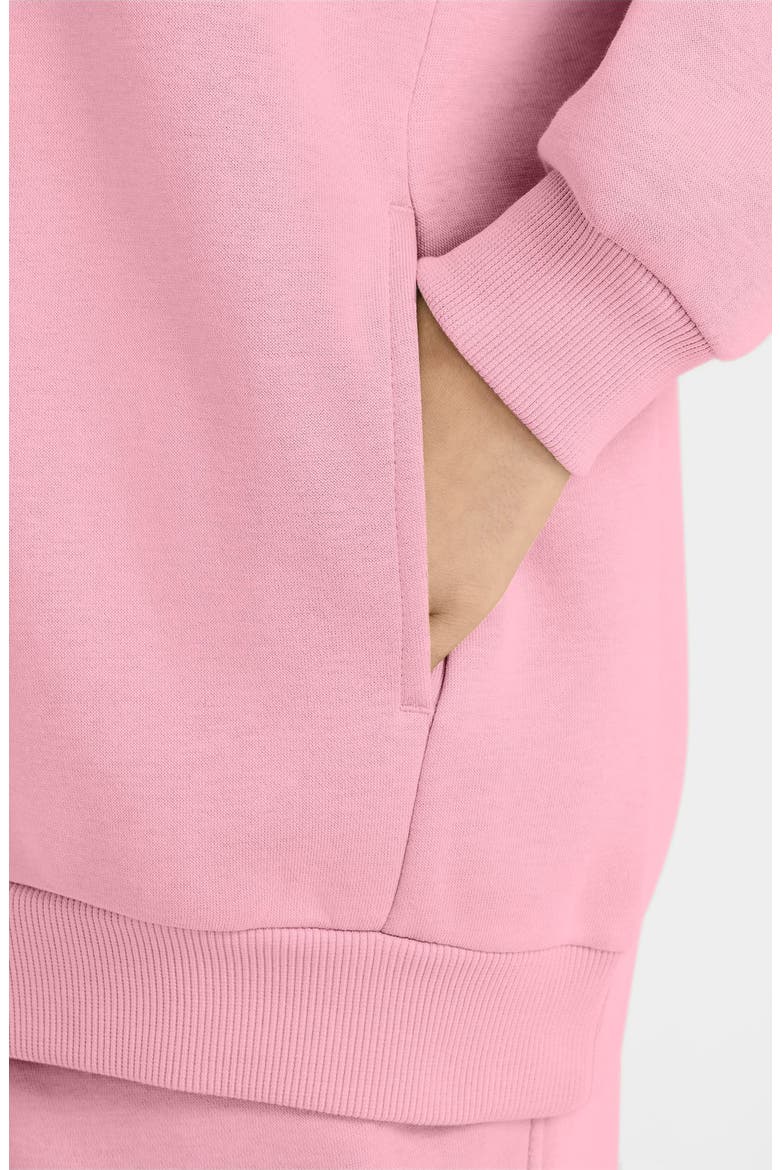 Kids' Sportswear Fleece Hoodie, Alternate, color, 690 MD SFT PNK/MD SFT PNK/WHT