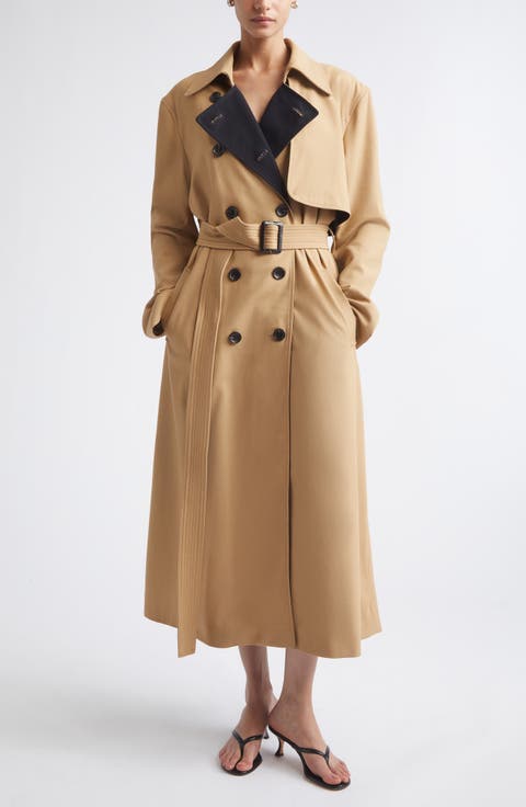 Double Face Organic Cotton Twill Trench Coat