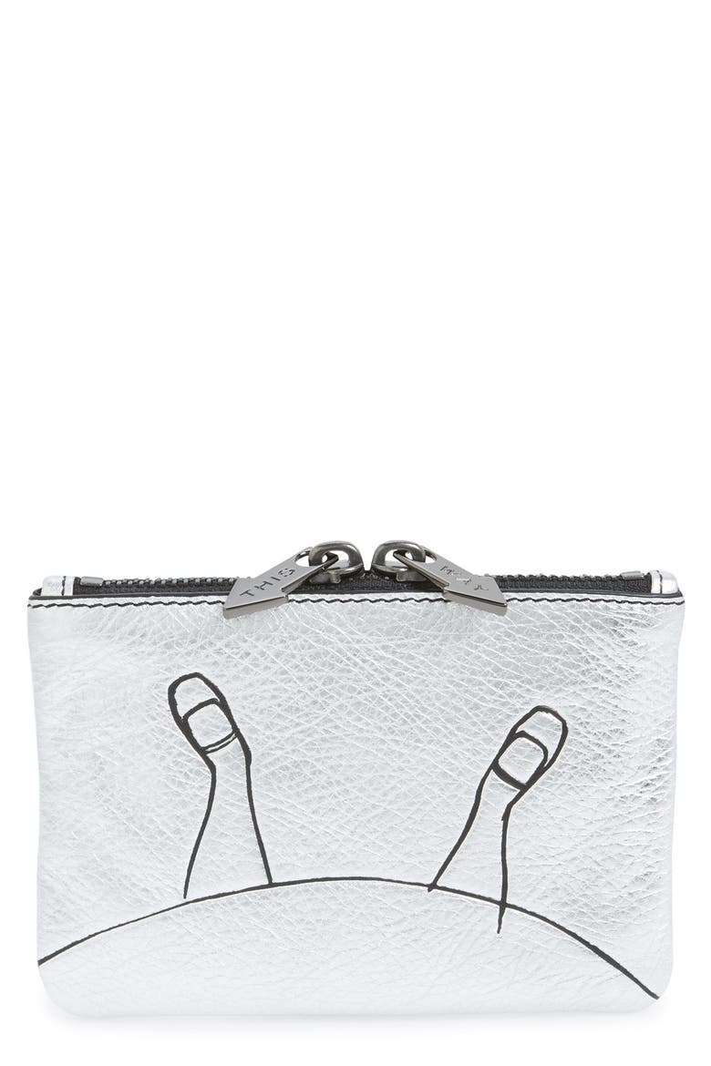 MARC BY MARC JACOBS x Disney® 'Alice in Wonderland' Pouch, Main, color, SILVER