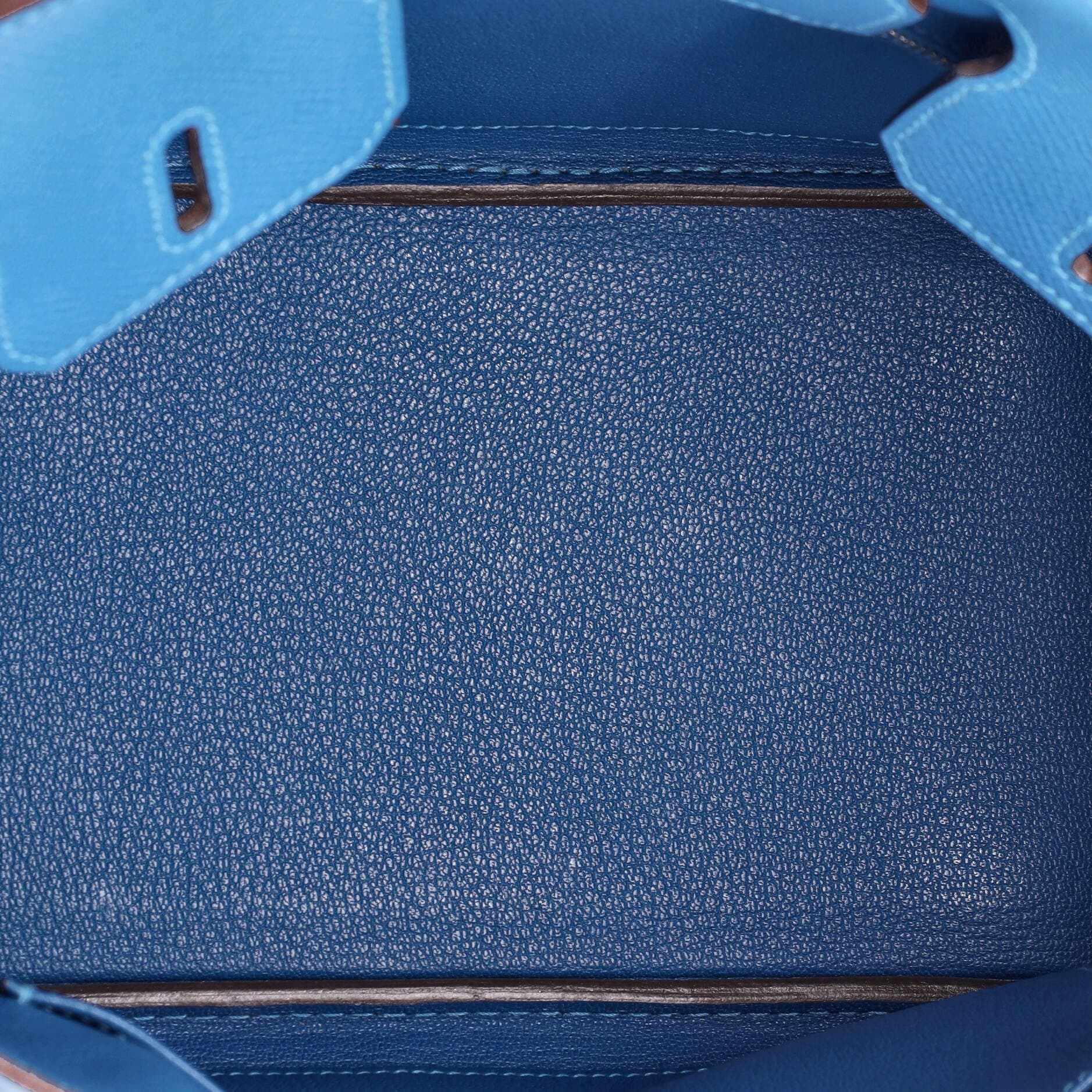 Pre-Owned Hermes Birkin Handbag Blue Epsom with Palladium Hardware 25, Alternate, color, Mykonos