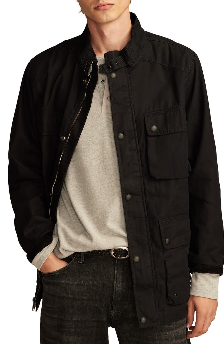 Lucky Brand Waxed Cotton Touring Jacket, Main, color, 