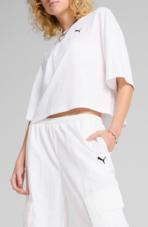 Oversize Crop Cotton T-Shirt