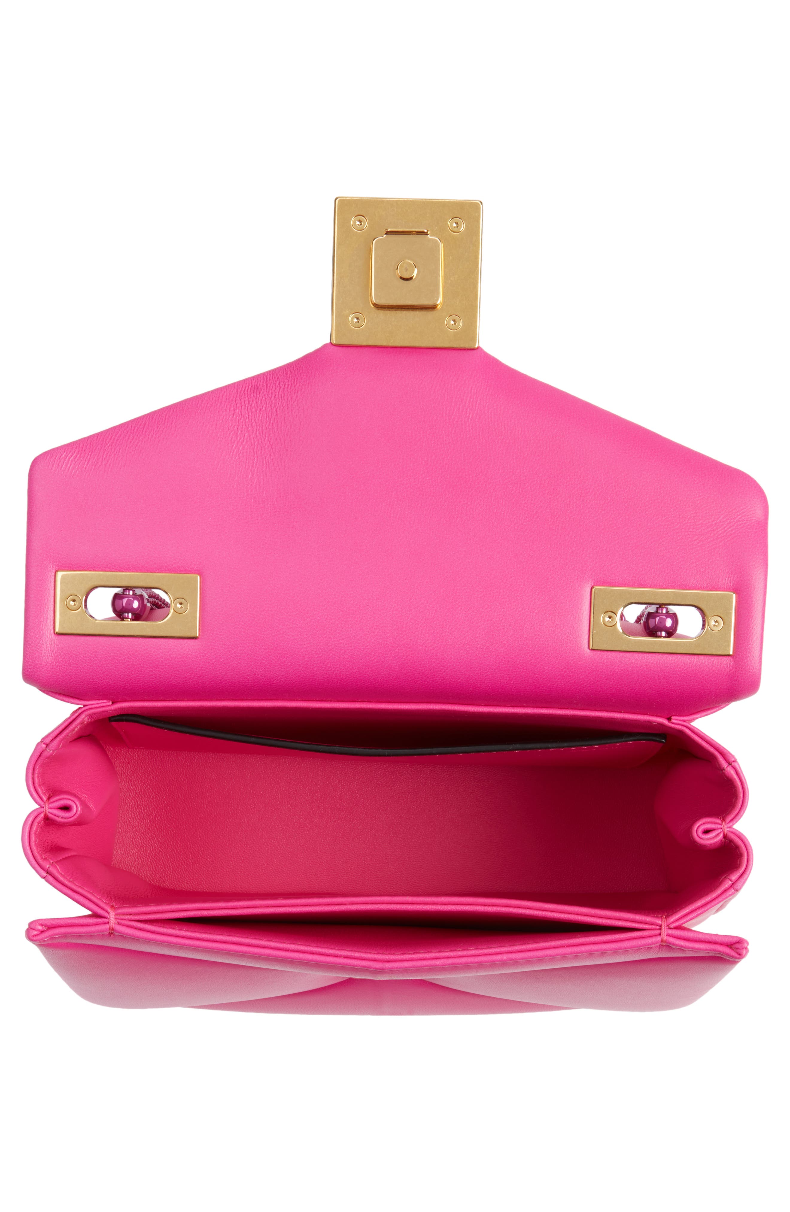 Valentino Garavani Small One Stud PP Pink Leather Shoulder Bag, Alternate, color, 