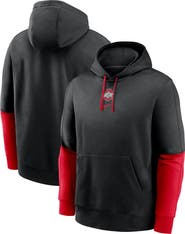 Nike Men's Nike Black/Scarlet Ohio State Buckeyes 2024 Sideline Club Pullover Hoodie