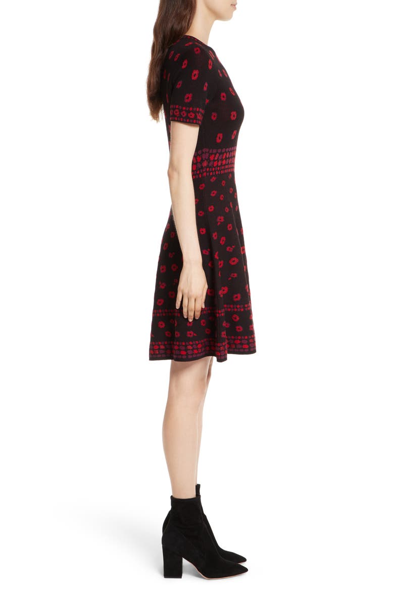 poppy sweater dress, Alternate, color, BLACK MULTI