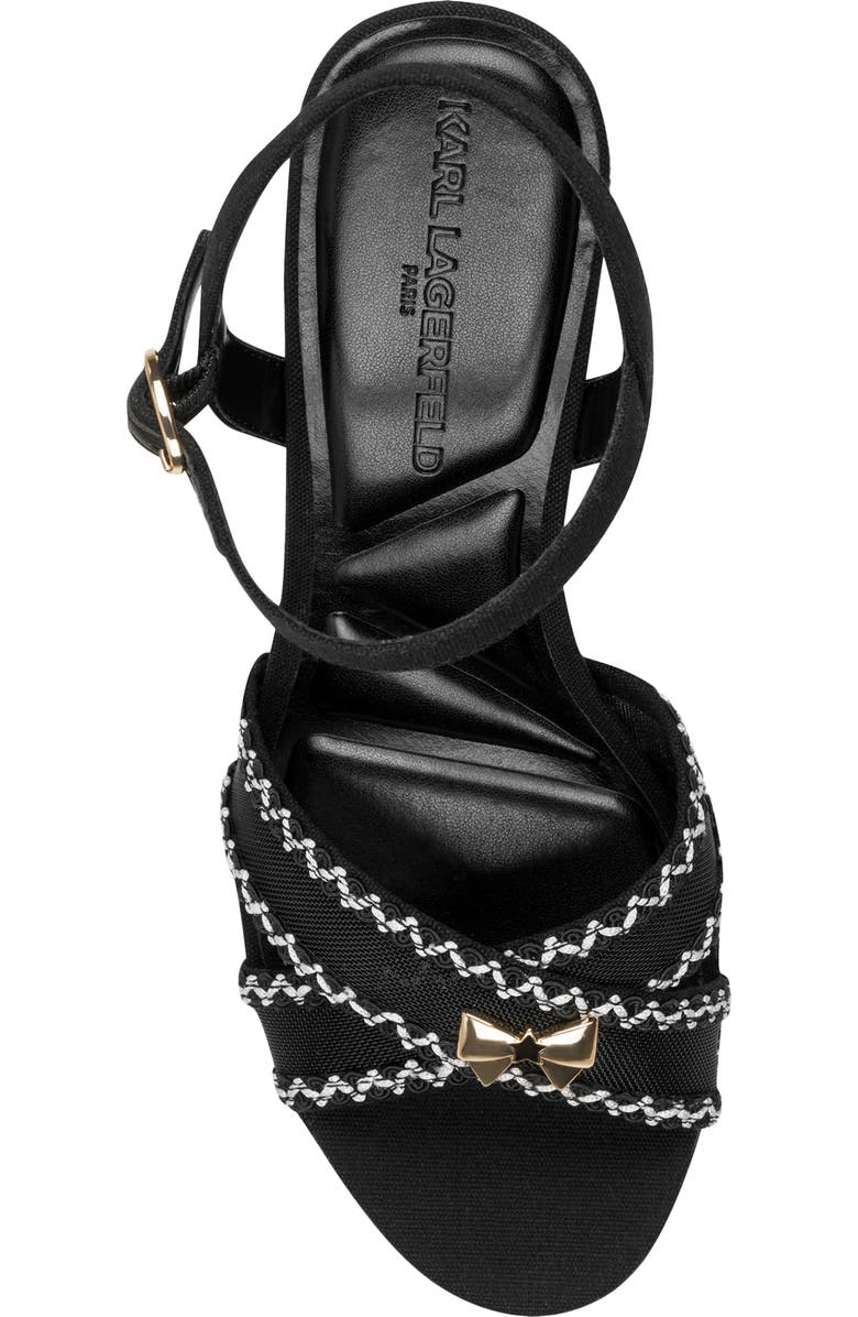 KARL LAGERFELD PARIS Hickory Stitch Platform Sandal, Alternate, color, Black