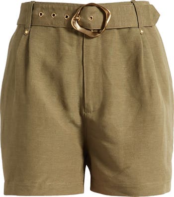 Neva Belted Linen Blend Shorts