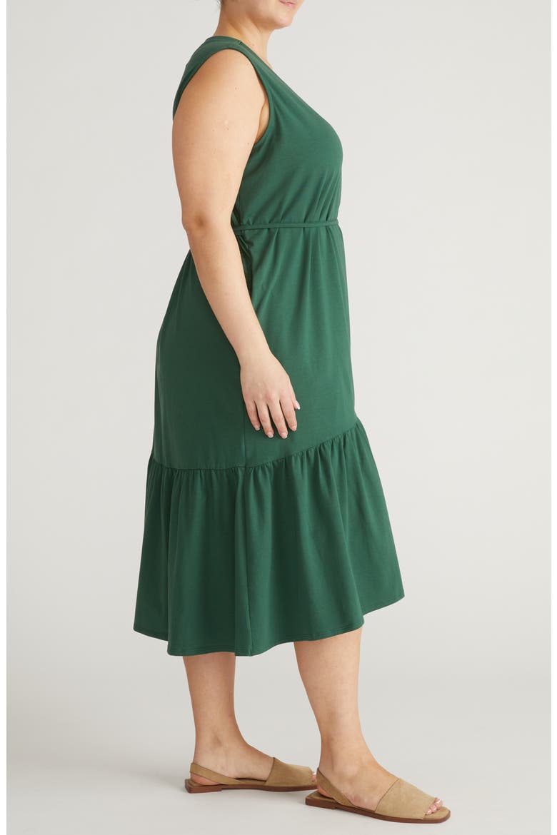 Twirl Tiered Wrap Dress, Alternate, color, CONIFER
