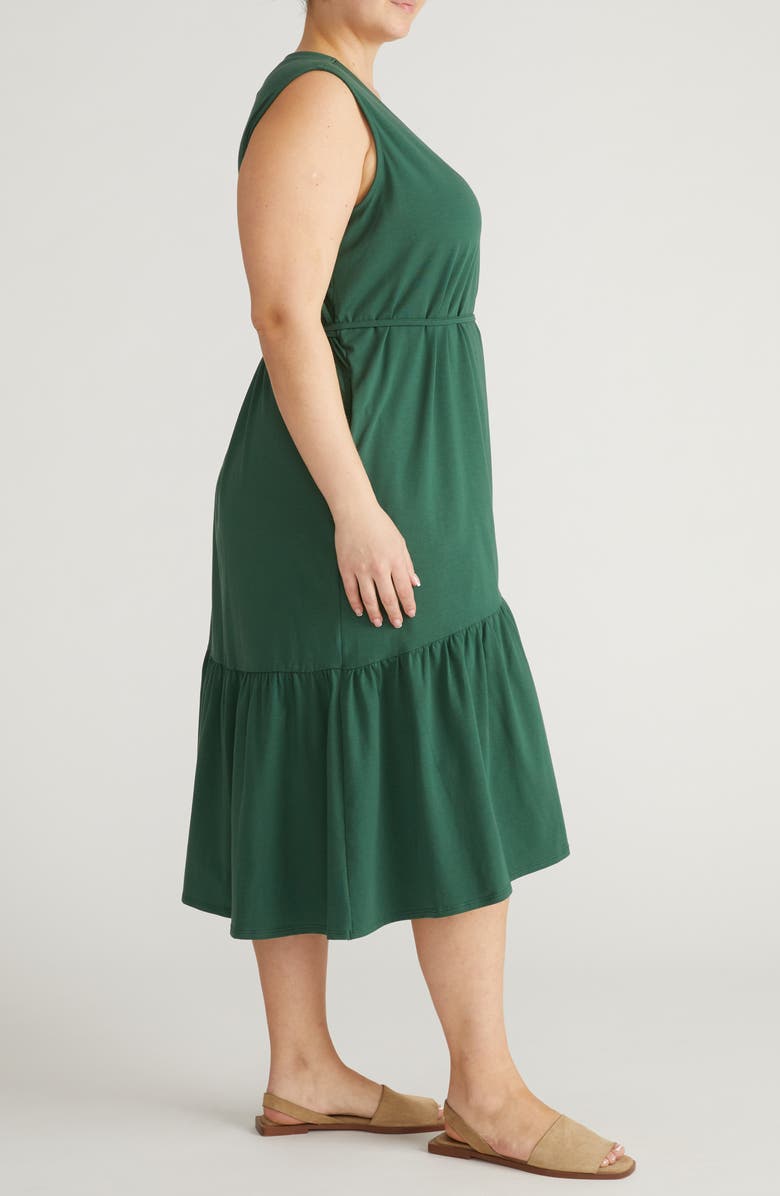 Universal Standard Twirl Tiered Wrap Dress, Alternate, color, Conifer