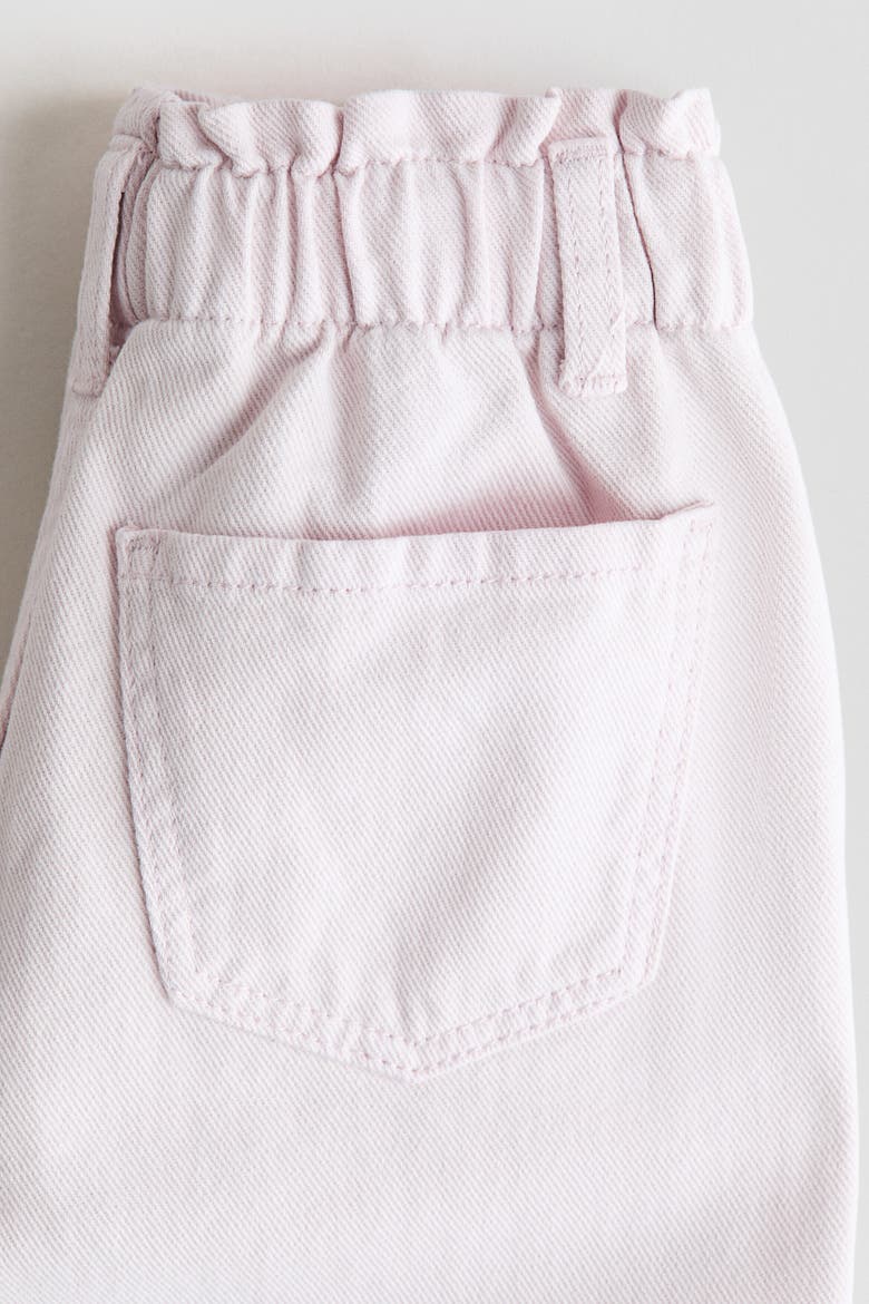 Wide Leg Paper Bag Jeans, Alternate, color, Light pink