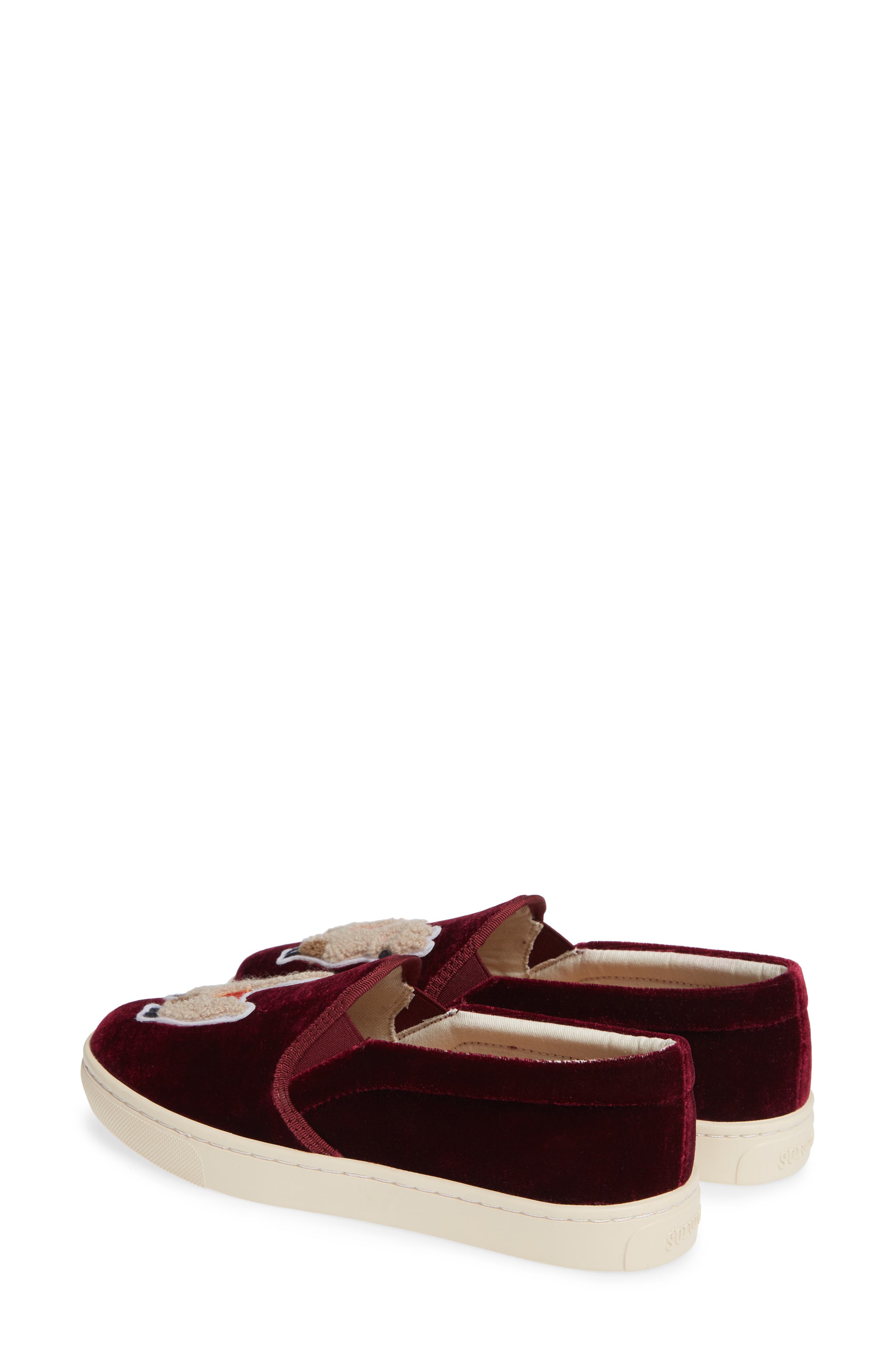 Velvet Llama Sneaker, Alternate, color, SANGRIA