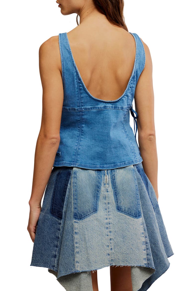 Not My Fault Denim Corset Tank, Alternate, color, DENIM BABY BLUE WASH