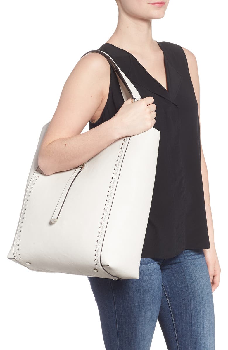 Sole Society Large Studded Faux Leather Tote, Alternate, color,